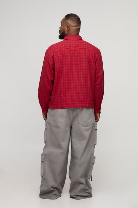 Plus Multi Cargo Pocket Overdye Baggy Jeans - Image 2