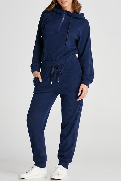 Hooded Ribbed Knit Jogger Set - Image 5