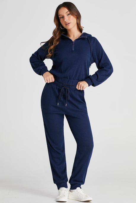 Hooded Ribbed Knit Jogger Set - Image 6