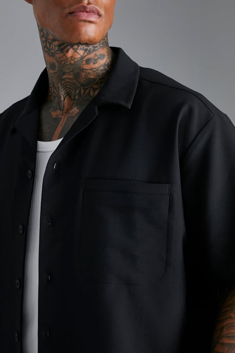 Short Sleeve Stretch Oversized Boxy Fit Shirt - Image 4