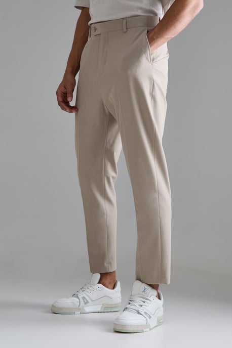 High Rise 4 Way Stretch Tapered Trousers - Image 1