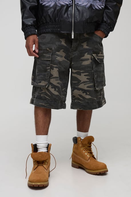 Camo Print Zip Off 2-in-1 Baggy Cargo Trousers - Image 3