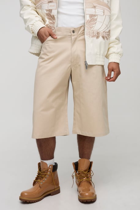 Baggy Washed Twill Shorts - Image 1