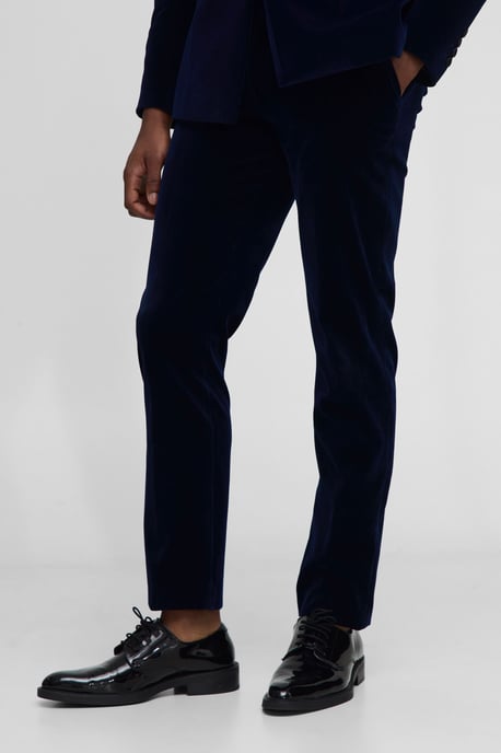 Slim Fit Ribbed Velour Trouser - Image 1