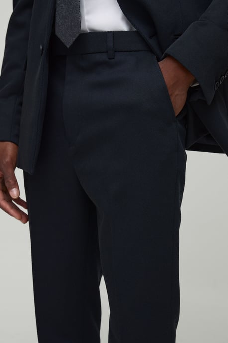 Tapered Fit Ribbed Twill Fixed Waist Trouser - Image 3