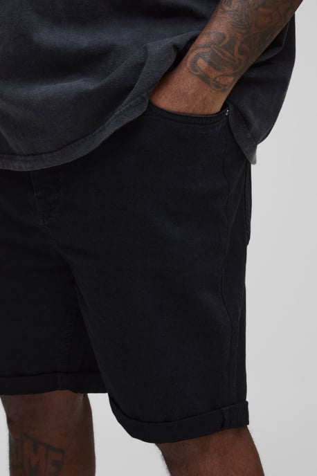 Plus Skinny Stretch Denim Shorts - Image 3