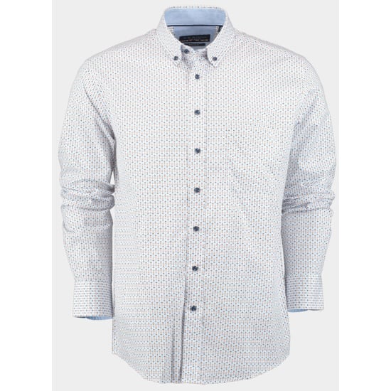 Bos Bright Blue R.b. boston casual hemd lange mouw regular fit cotton 427670/604 - Image 1