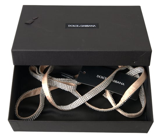 Dolce & Gabbana Beige Silke Klar Kristall Slips Midjebälte - Image 2