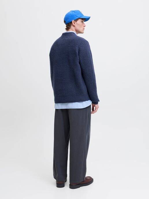 Jack & Jones Tröja York Ollie Stickad Rundhals Blå - Image 3