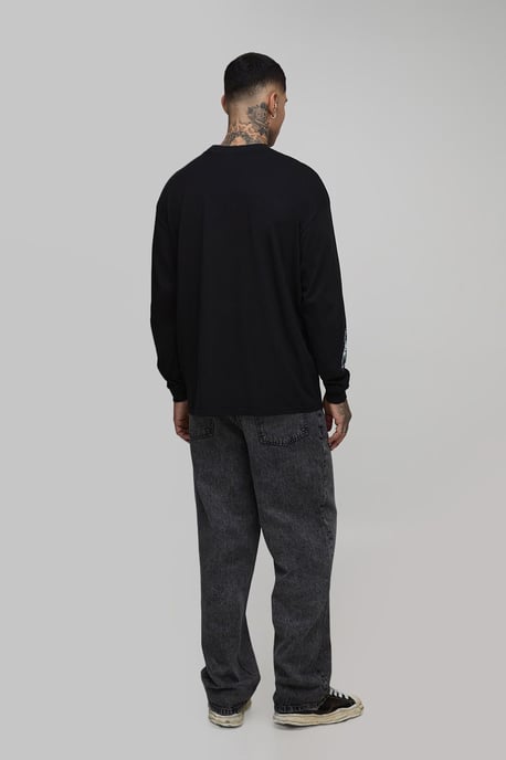 Tall Acid Wash Applique Relaxed Fit Jeans - Image 2