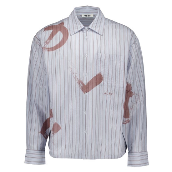Olaf Brushstroke logo stripe ls shirt lange mouw overhemden m240309 - Image 1