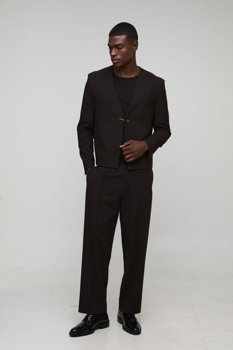 Relaxed Fit Seam Detailed Suit Trousers - Image 4