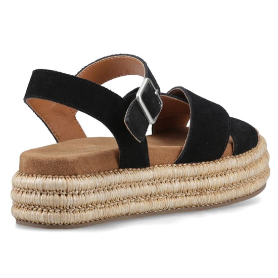 Hush Puppies Rosa Rafia Leather Women's Black Sandals - Image 2