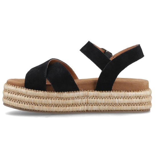 Hush Puppies Rosa Rafia Leather Women's Black Sandals - Image 4