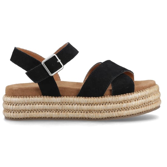 Hush Puppies Rosa Rafia Leather Women's Black Sandals - Image 5