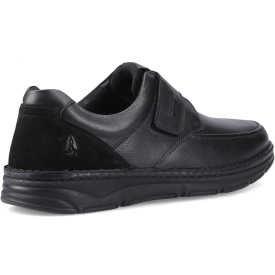 Hush Puppies Forde Klitteband Leren Heren Zwarte Instappers - Image 2