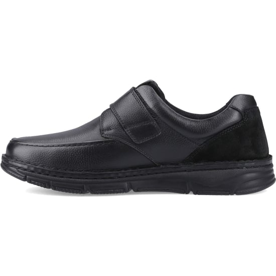 Hush Puppies Forde Klitteband Leren Heren Zwarte Instappers - Image 4
