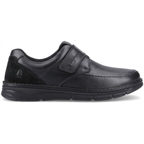 Hush Puppies Forde Klitteband Leren Heren Zwarte Instappers - Image 5