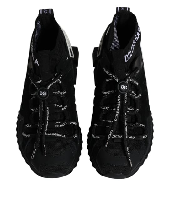 Dolce & Gabbana Zwarte Sorrento Sokken Logo Sneakers Schoenen - Image 3