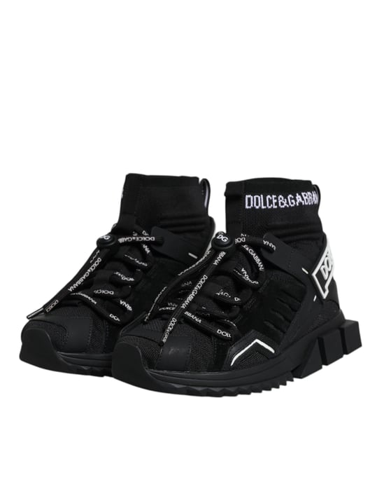 Dolce & Gabbana Zwarte Sorrento Sokken Logo Sneakers Schoenen - Image 4