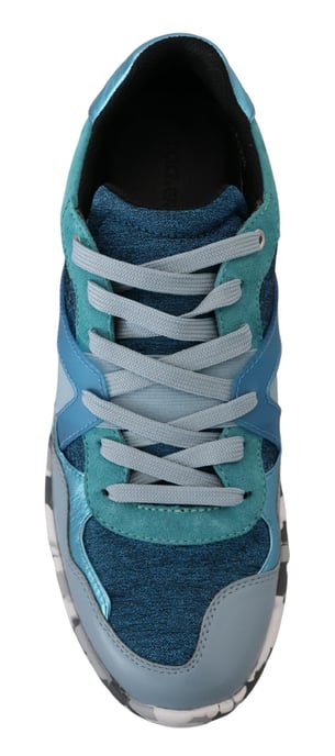 Dolce & Gabbana Blauwgriijze Leren Sport Lage Sneakers - Image 2