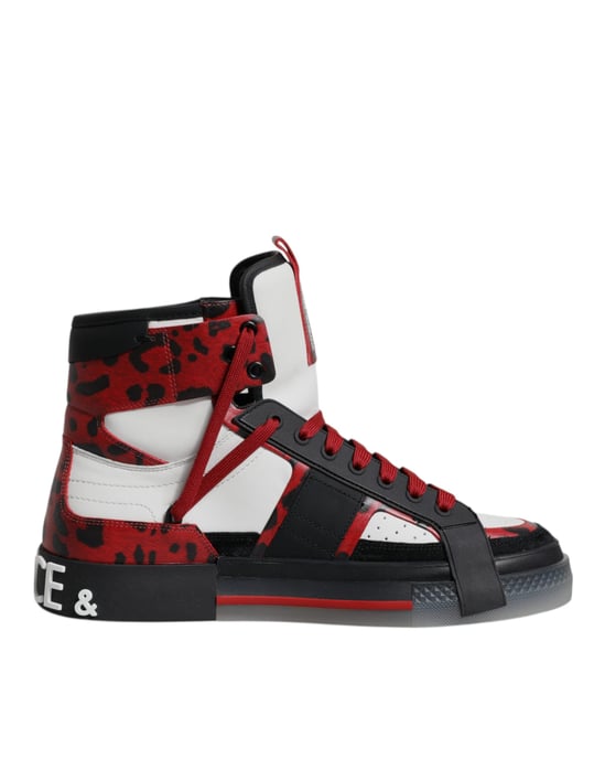 Dolce & Gabbana Multicolor Leather High Top Sneakers Shoes - Image 1