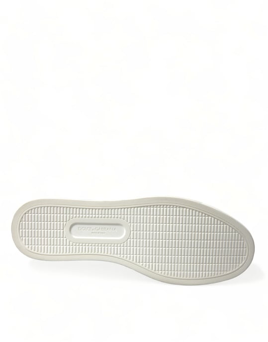 Dolce & Gabbana White Bordeaux Leather Logo Low Top Sneakers Shoes - Image 6