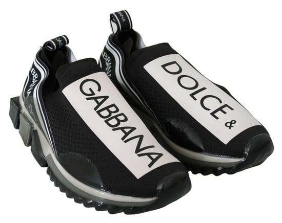 Dolce & Gabbana Zwart Witte SORRENTO Sport Stretch Sneakers - Image 2