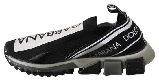 Dolce & Gabbana Zwart Witte SORRENTO Sport Stretch Sneakers - Image 3