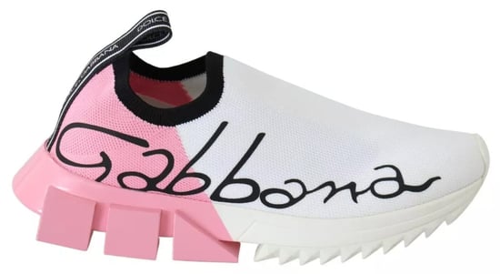 Dolce & Gabbana Roze Witte Logo Sorrento Sneakers Schoenen - Image 4