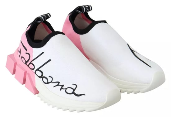 Dolce & Gabbana Roze Witte Logo Sorrento Sneakers Schoenen - Image 5