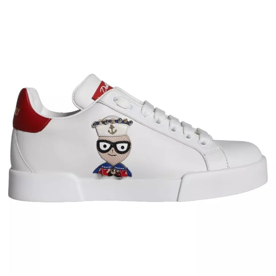 Dolce & Gabbana White Patch Calfskin Nappa Portofino Sneakers Shoes - Image 1