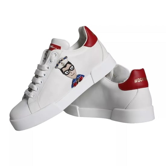Dolce & Gabbana White Patch Calfskin Nappa Portofino Sneakers Shoes - Image 4