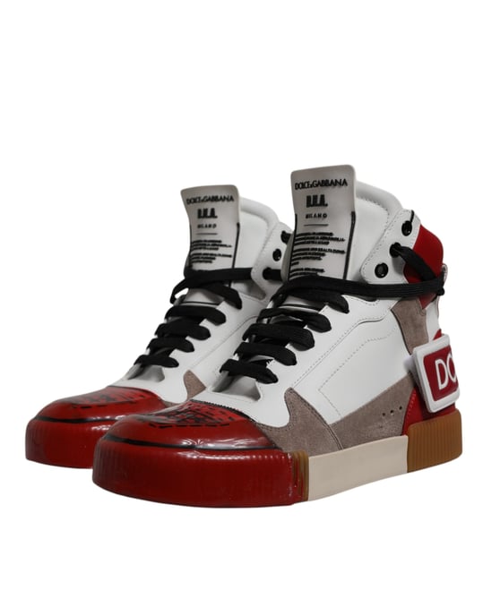 Dolce & Gabbana Multicolor Leren Hoge Sneakers Schoenen - Image 3