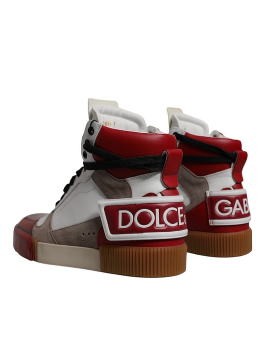 Dolce & Gabbana Multicolor Leren Hoge Sneakers Schoenen - Image 4