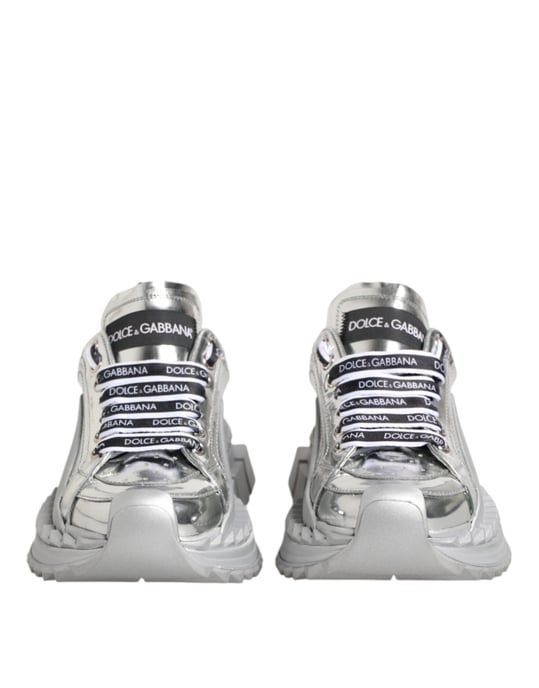 Dolce & Gabbana Silverläder Super Queen Sneakers Skor - Image 2