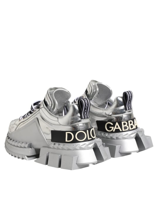 Dolce & Gabbana Silverläder Super Queen Sneakers Skor - Image 5