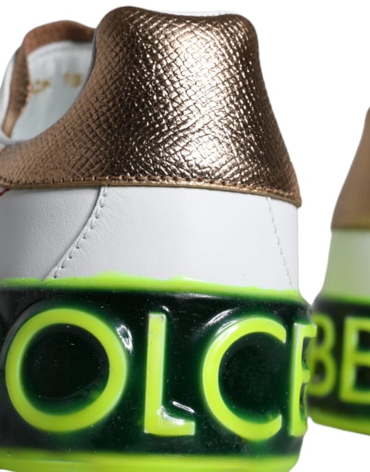 Dolce & Gabbana Vita Läder Portofino Låga Sneakers Skor - Image 5