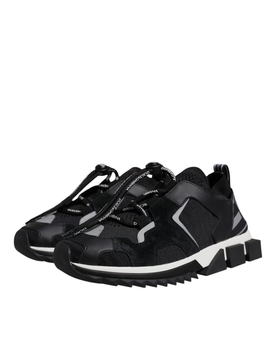 Dolce & Gabbana Zwarte Mesh Sorrento Trekking Sneakers Schoenen - Image 3