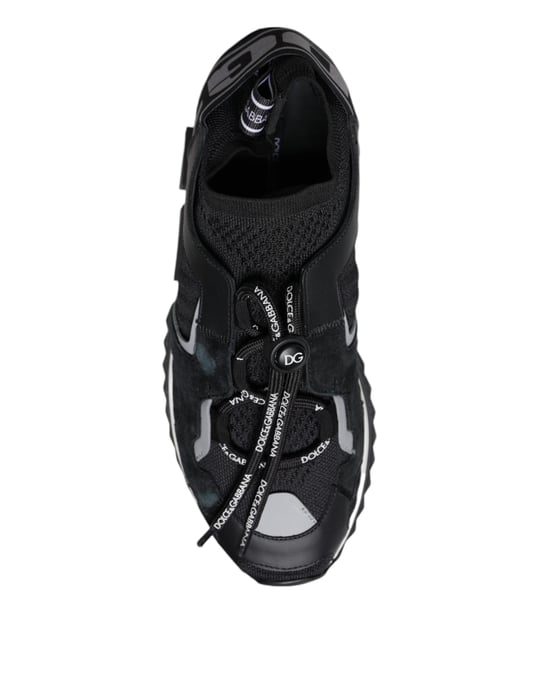 Dolce & Gabbana Zwarte Mesh Sorrento Trekking Sneakers Schoenen - Image 6