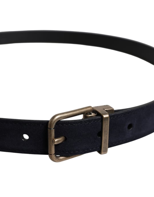 Dolce & Gabbana Svart Getskinn Bälte med Metallspänne - Image 4