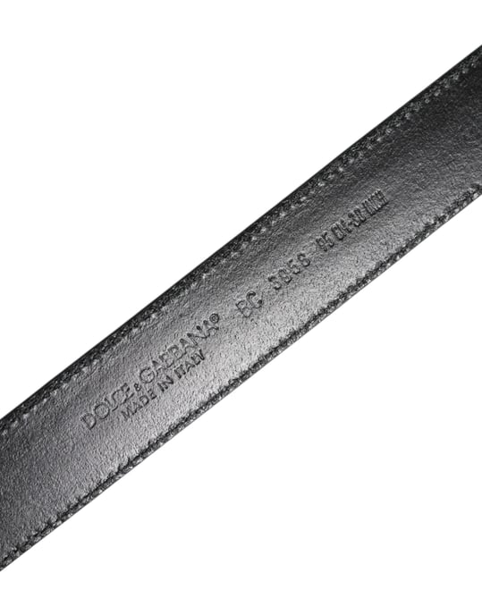 Dolce & Gabbana Svart Brunt Läder Klassisk Metallspänne Bälte - Image 4
