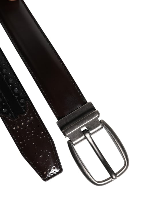 Dolce & Gabbana Svart Brunt Läder Klassisk Metallspänne Bälte - Image 5