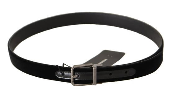 Dolce & Gabbana Svart Bomull Silverfärgad Metallspänne Bälte - Image 3