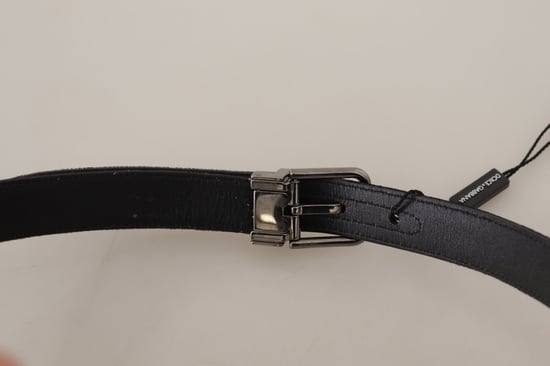 Dolce & Gabbana Svart Bomull Silverfärgad Metallspänne Bälte - Image 4
