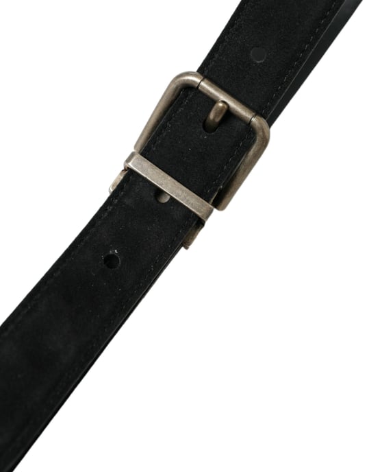 Dolce & Gabbana Zwart Geitenleer Antieke Metalen Gesp Riem - Image 5