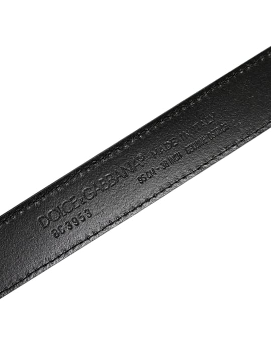 Dolce & Gabbana Green Ostrich Leather Silver Metal Buckle Belt - Image 5