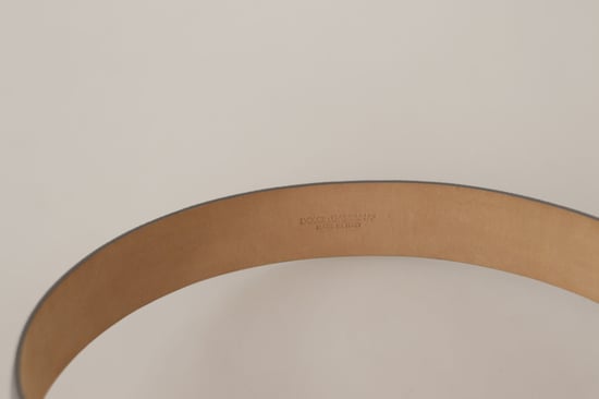 Dolce & Gabbana Metallisk Silverläder Bälte med Metallspänne - Image 3
