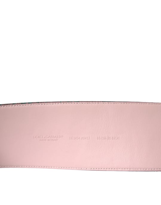 Dolce & Gabbana Multicolor Blommig Jacquard Lurex Guldspänne Bälte - Image 5