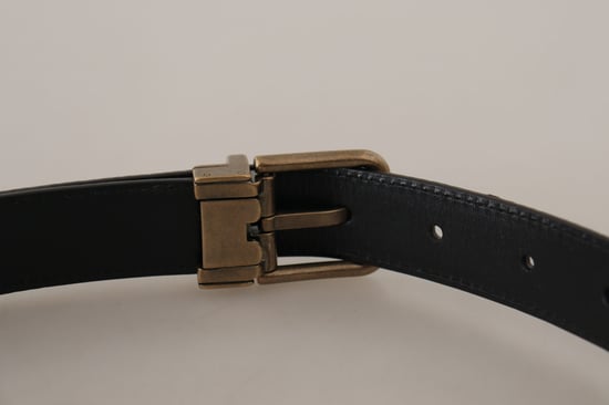 Dolce & Gabbana Brown Leather Leopard Print Bronze Metal Buckle Belt - Image 5